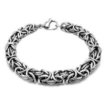 Pulseras de cadena de pulsera de joyería de acero Color de bola de plata para hombres